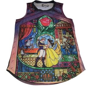 Disney Beauty and The Beast Women Tank S‎ Enchanting Romantic Fairytale Y2K